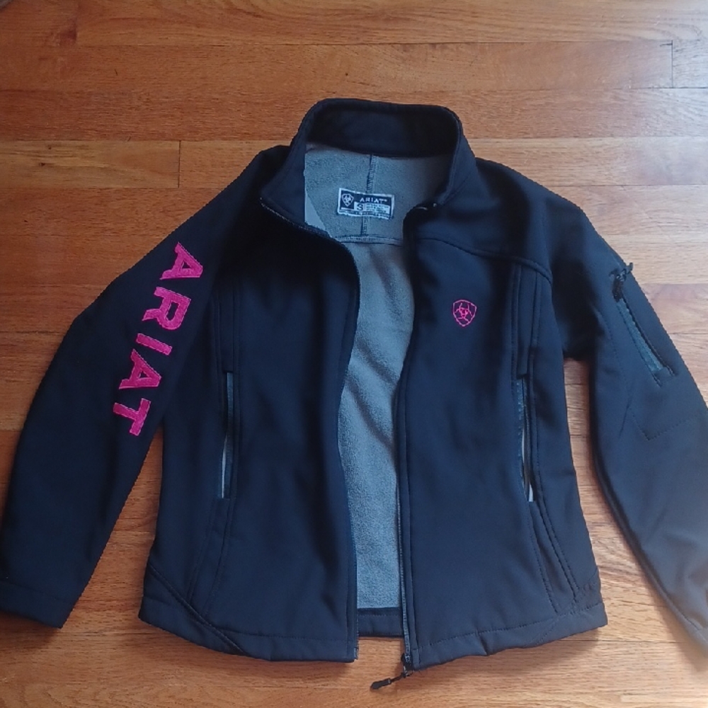 Ariat Black Softshell Jacket with Pink Accents